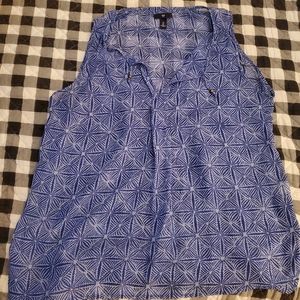 Gap Women's L Sheer Blue Sleve-less Top